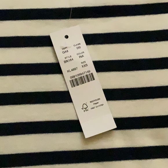 J.Crew Stripes Top With Feather Accents XXS NWT - Picture 3 of 6